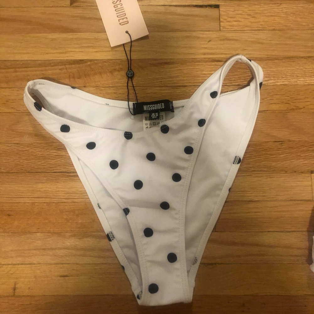 Missguided polka dot boomerang bikini bottom